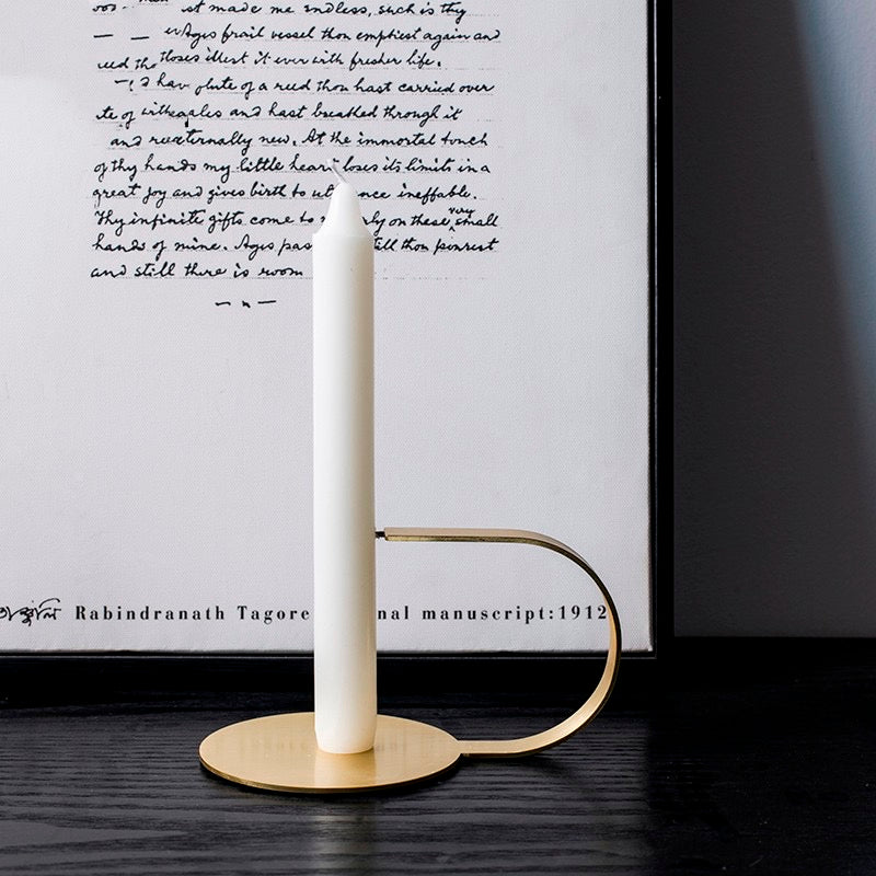 Gold Brass Candle Holder