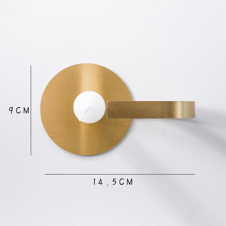 Gold Brass Candle Holder