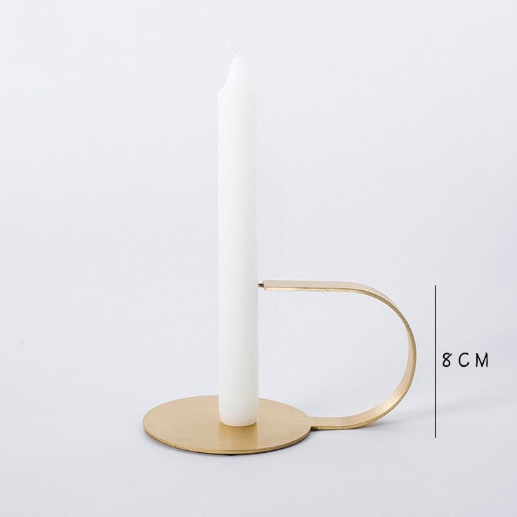 Gold Brass Candle Holder