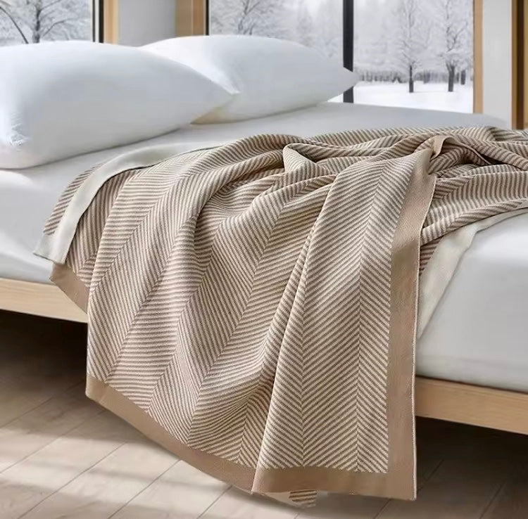 Beige Acrylic Soft Winter Throw 130x220cm by House of Zanele