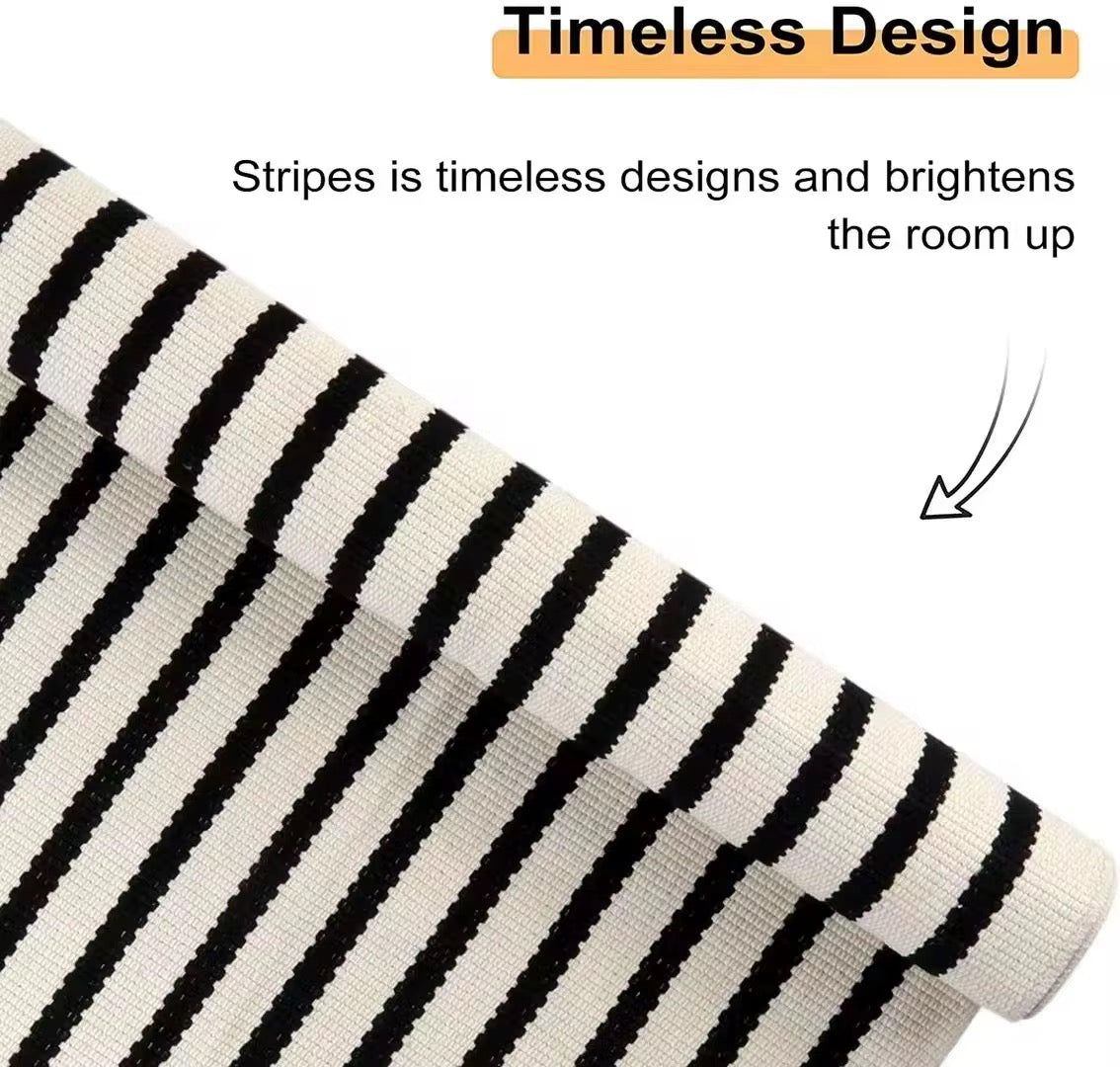 Black and White Kilim Rug