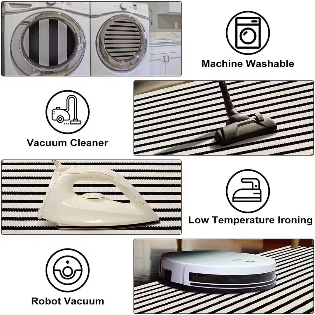 Black and White Kilim Rug